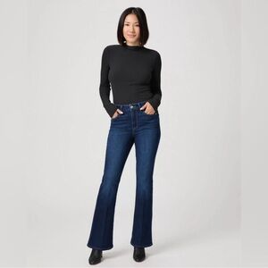 PAIGE High Rise Laurel Canyon Wide Leg Jeans Dark Wash